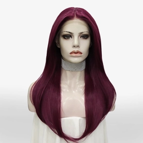IMstyle Wine red Lace Front wig 13*4 free Parting middle Lenth