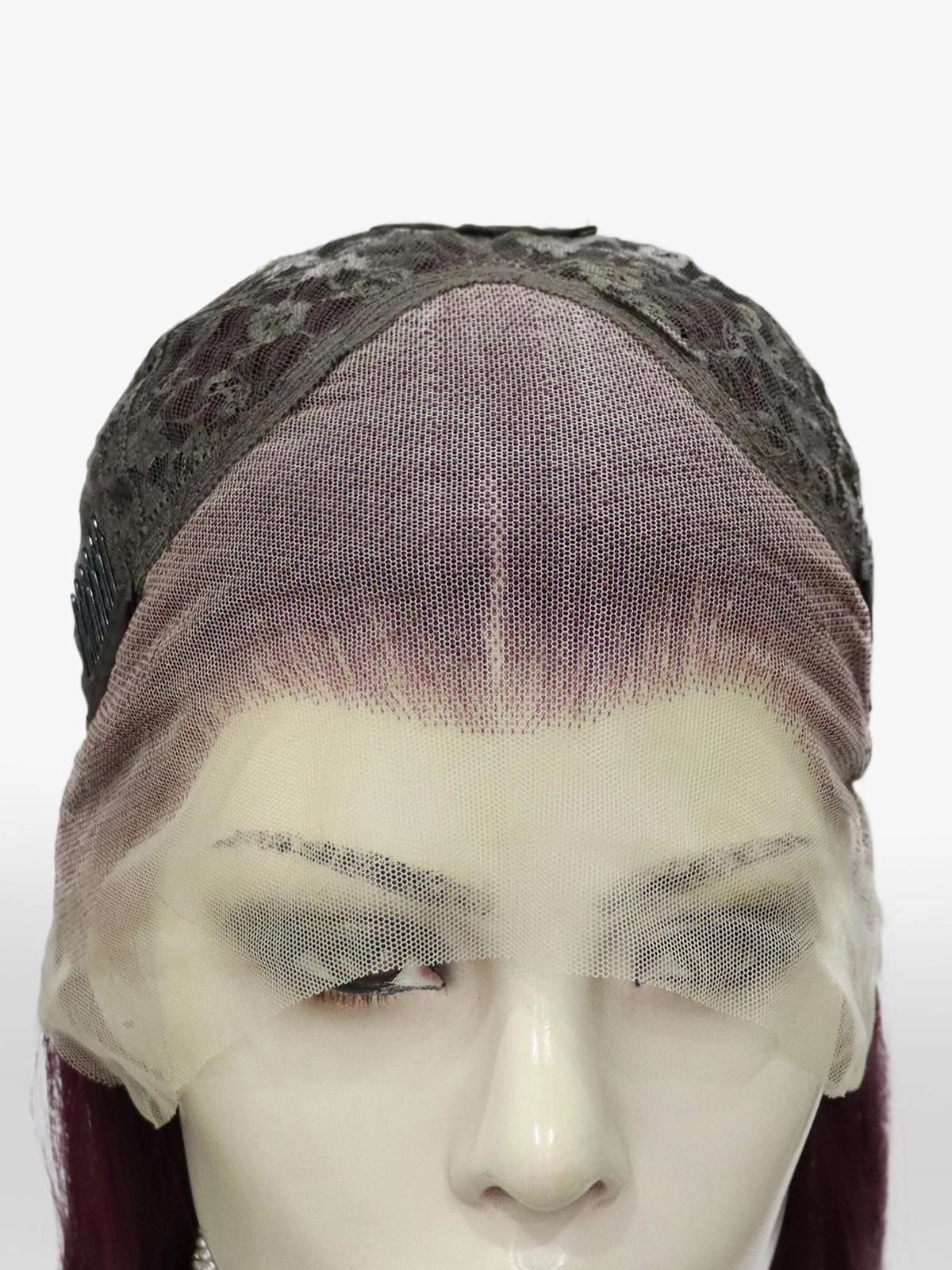 IMstyle Wine red Lace Front wig 13*4 free Parting middle Lenth
