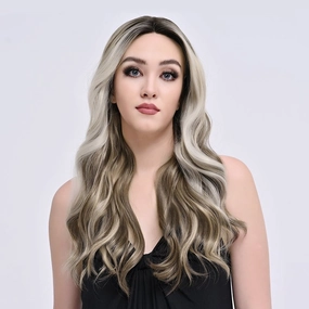 Imstylewigs Stella 26 inches Highlight ash blonde body wave lace wigs