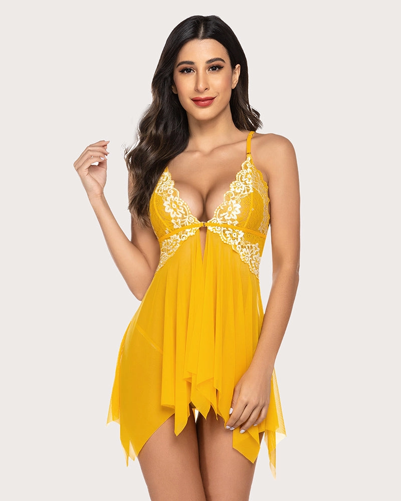 Leopard Print Front Closure Babydoll