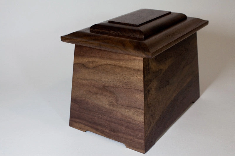 Lilies Astoria Cremation Urn with Wood Inlay Art