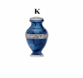 Midnight Iris Blue Brass Cremation Urn