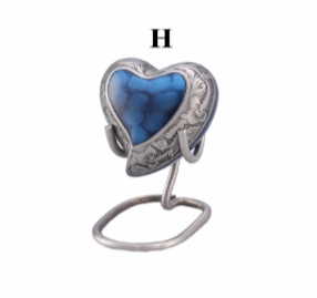 Midnight Iris Blue Brass Cremation Urn