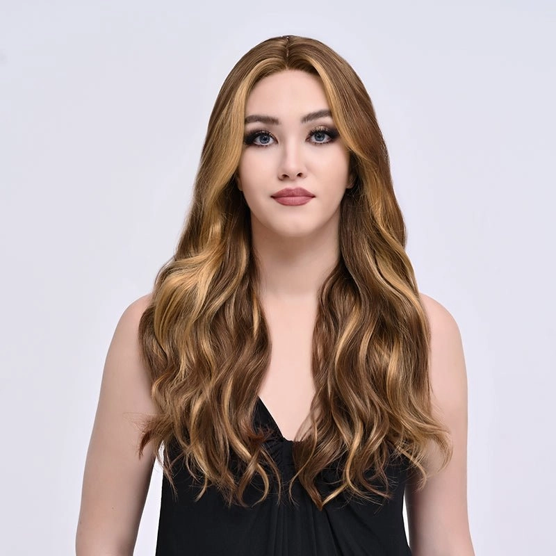ON-SALE Coco-24 inches Skunk stripe brown body wave lace wigs