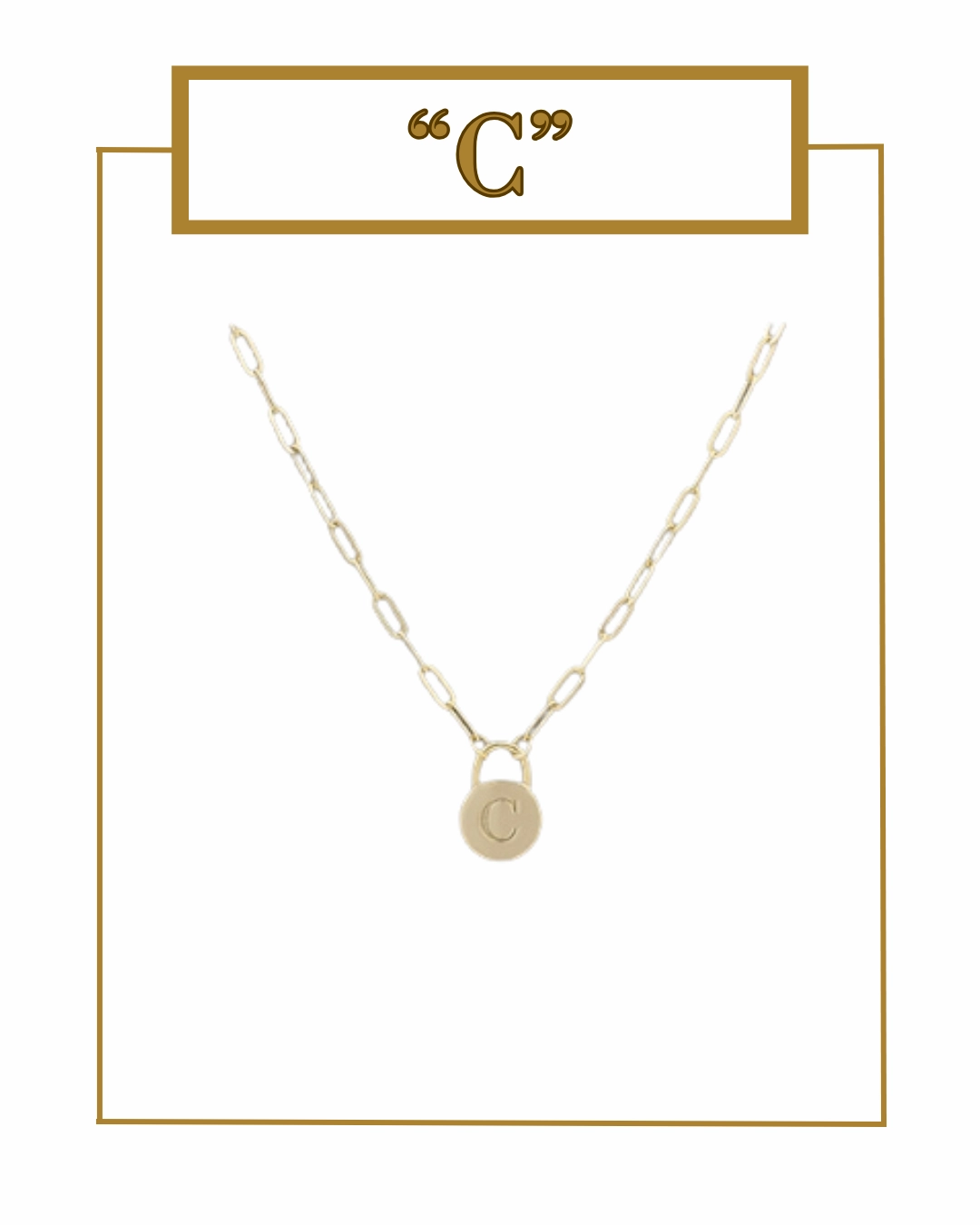 Padlock Initial Pendant