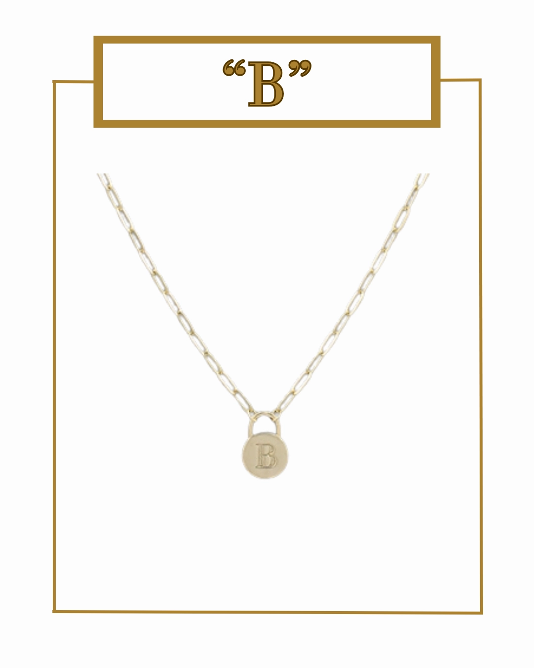 Padlock Initial Pendant