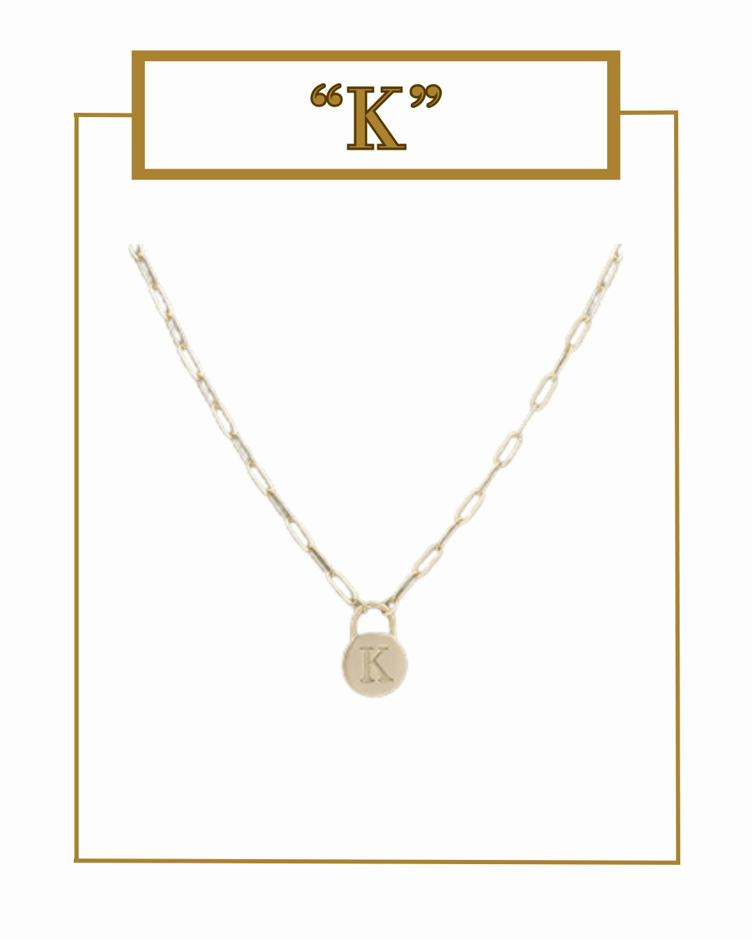 Padlock Initial Pendant