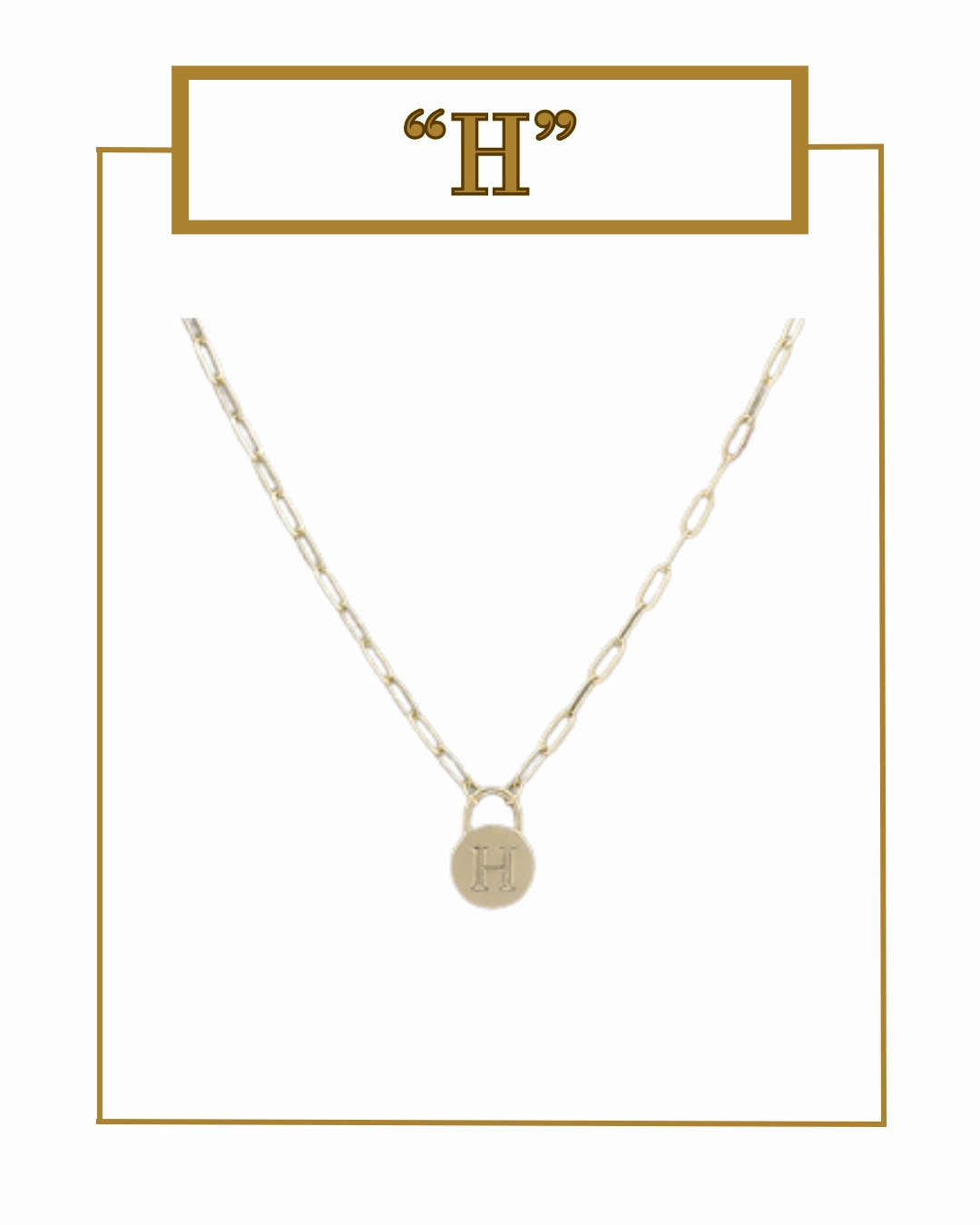Padlock Initial Pendant