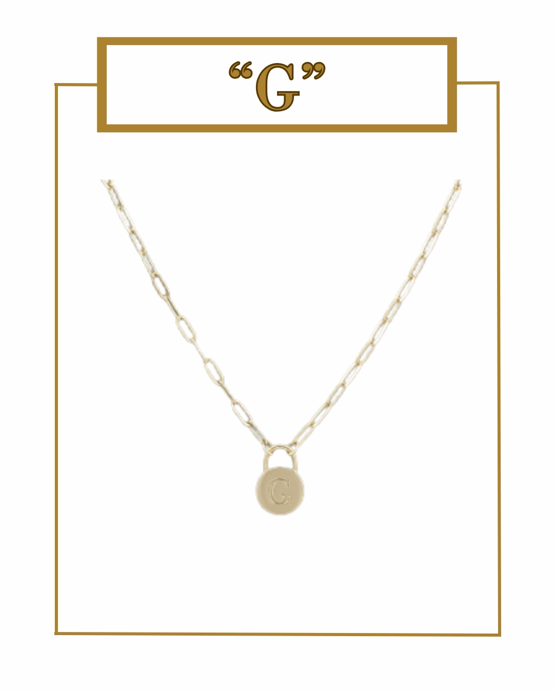 Padlock Initial Pendant