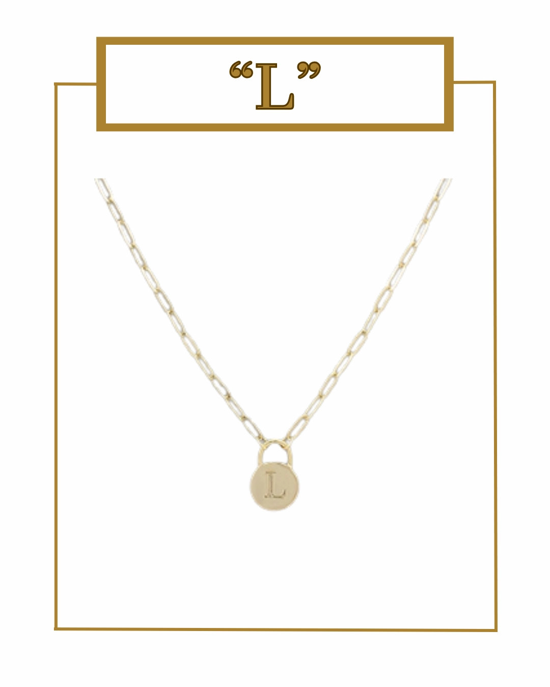 Padlock Initial Pendant