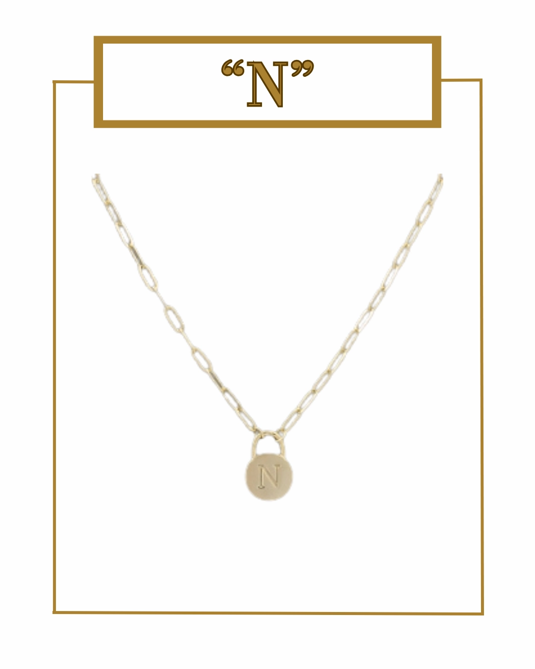 Padlock Initial Pendant