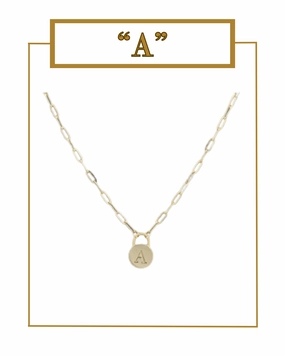 Padlock Initial Pendant