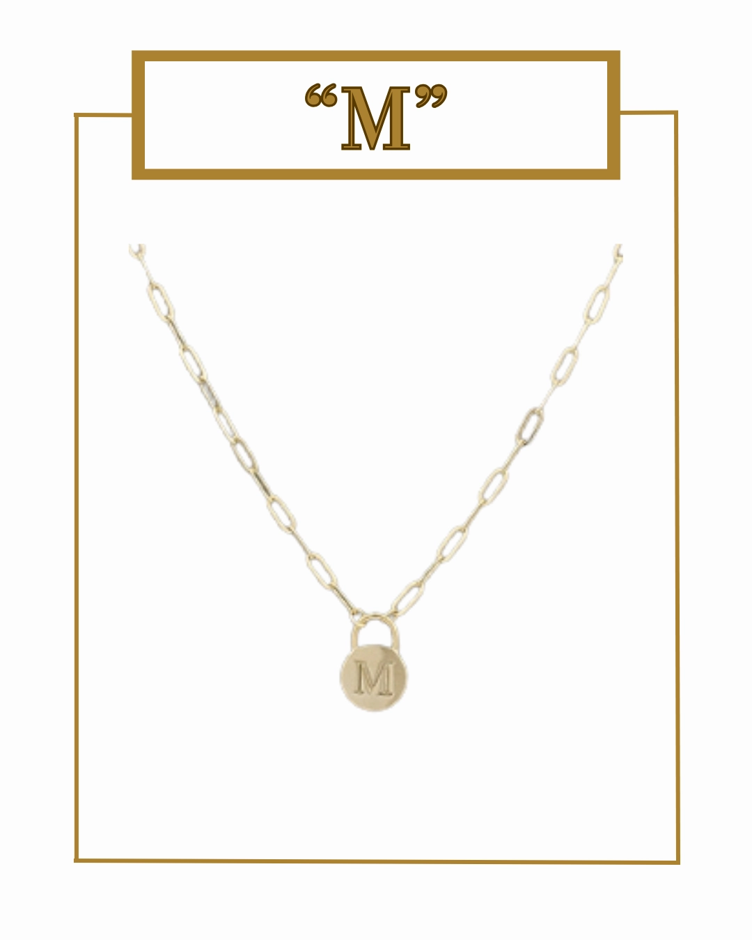 Padlock Initial Pendant