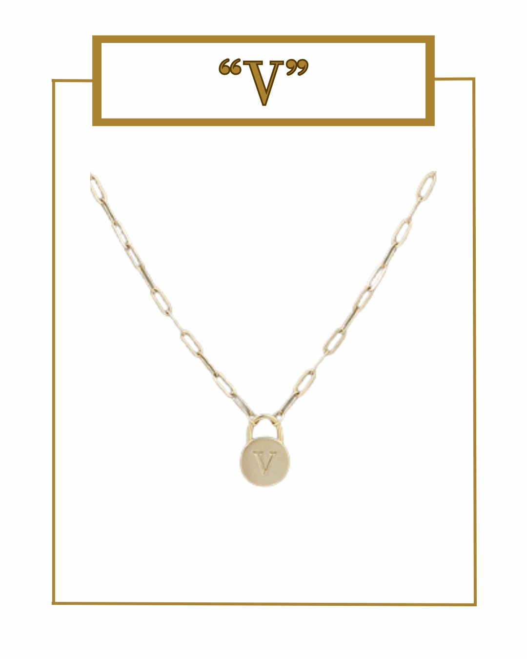 Padlock Initial Pendant