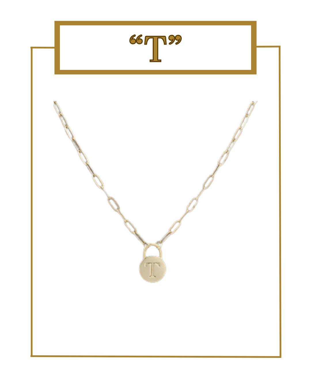 Padlock Initial Pendant