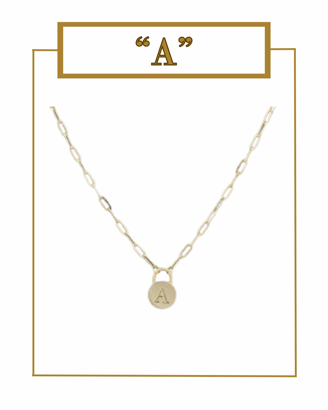 Padlock Initial Pendant