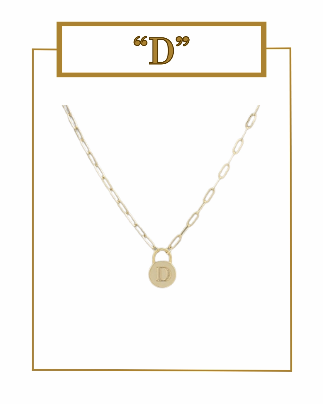 Padlock Initial Pendant