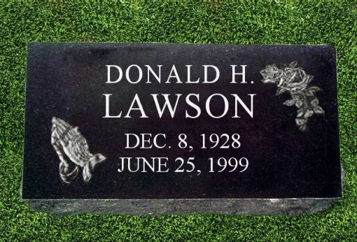 Personalized Granite Grave Marker - Praying Hands