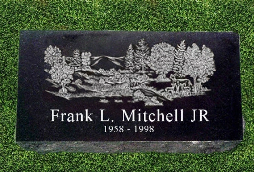 Personalized Granite Grave Marker - Woodlands