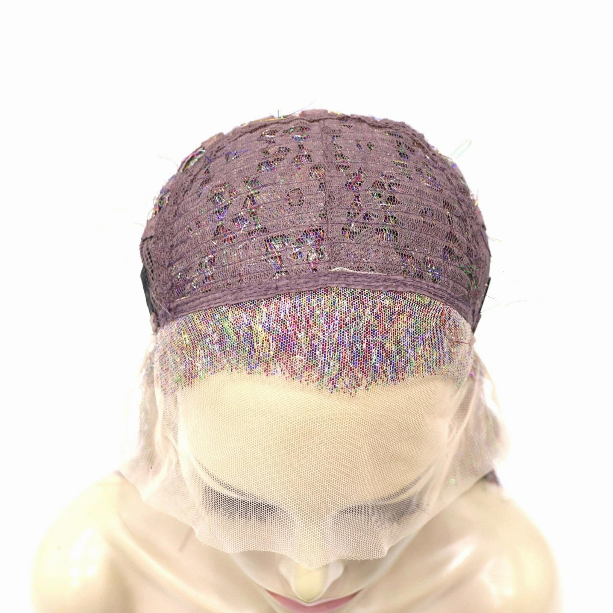 Rainbow Full Tinsel  Long Straight Drag Queen Wig