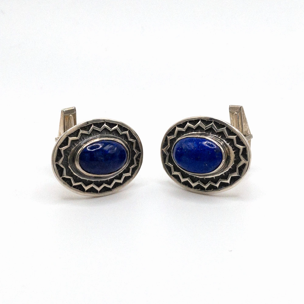 RDM Tri-Stamp w/ Lapis Cufflinks