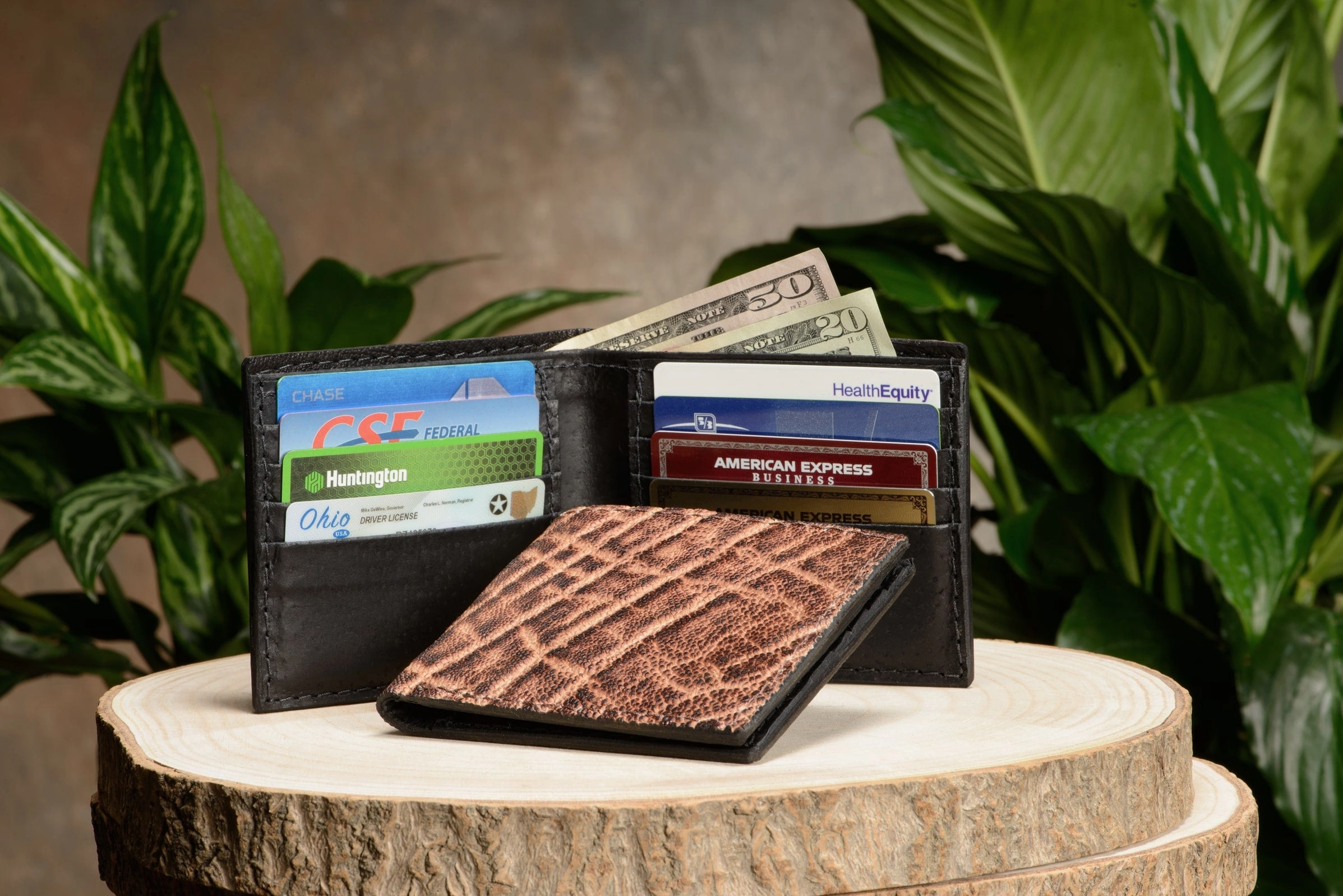 Rustic Brown Elephant Bifold Wallet