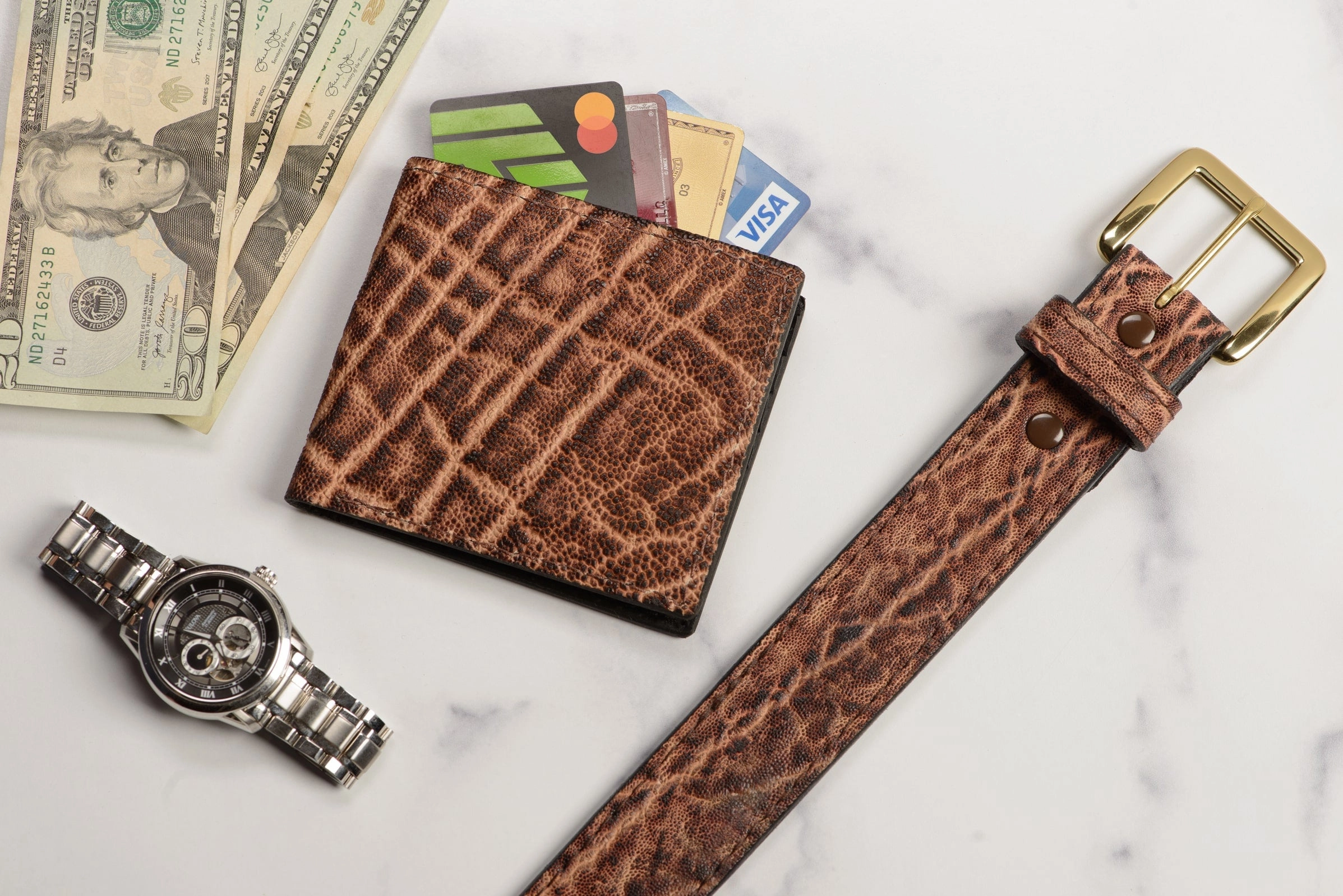 Rustic Brown Elephant Bifold Wallet