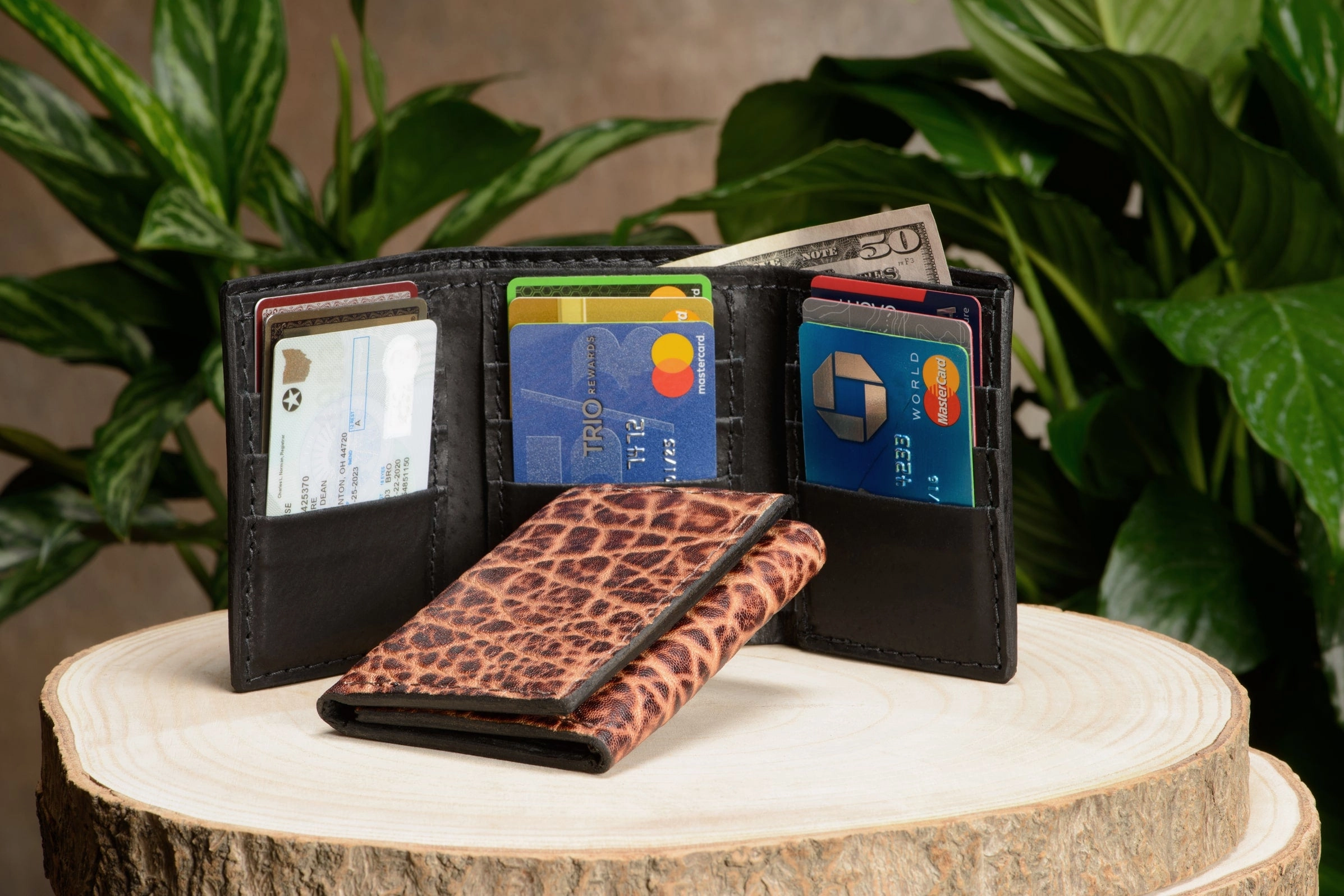 Rustic Brown Elephant Trifold Wallet