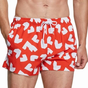 Seobean Men's Quick-Dry Beach Swim Shorts – Printed Board Shorts 241303