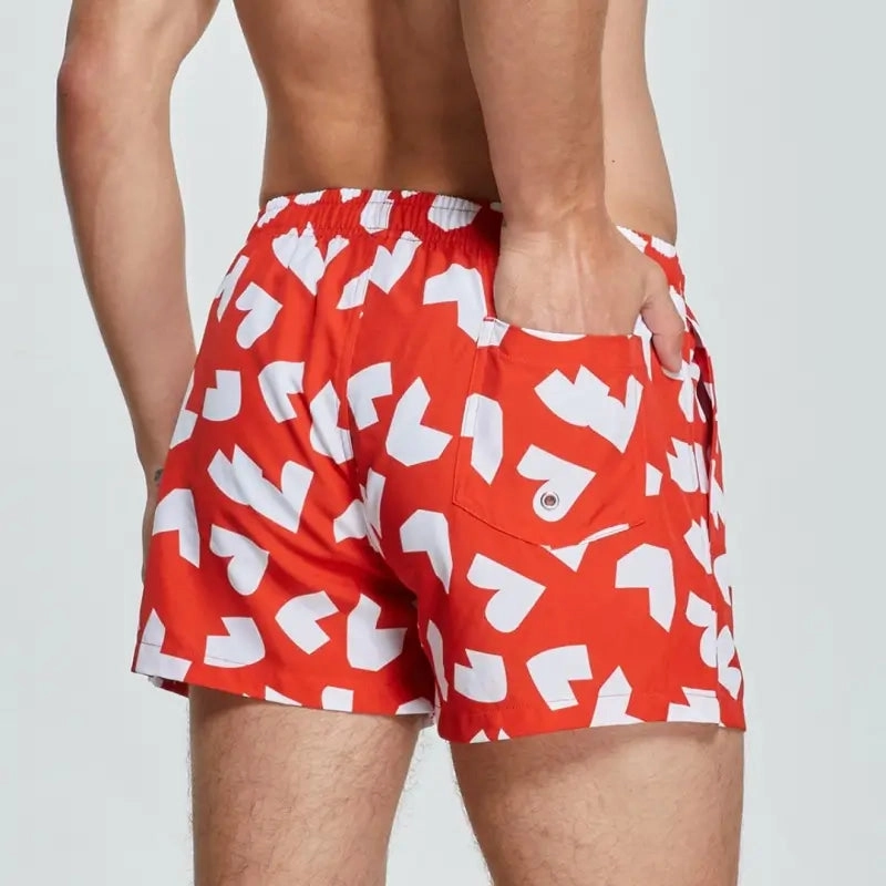 Seobean Men's Quick-Dry Beach Swim Shorts – Printed Board Shorts 241303