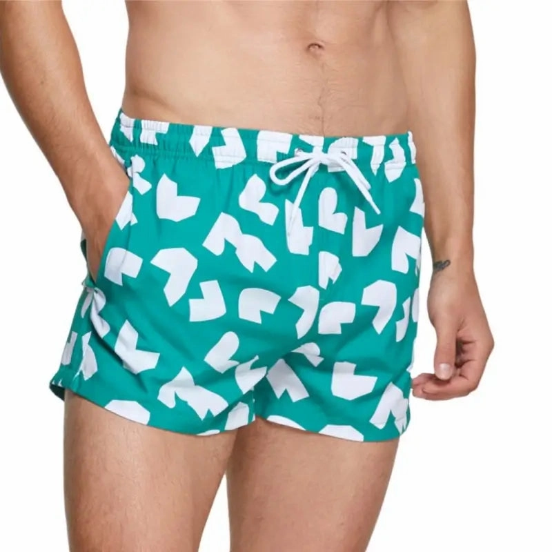 Seobean Men's Quick-Dry Beach Swim Shorts – Printed Board Shorts 241303