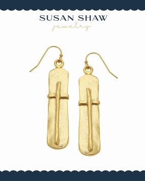 Susan Shaw | Bar Cross Earrings