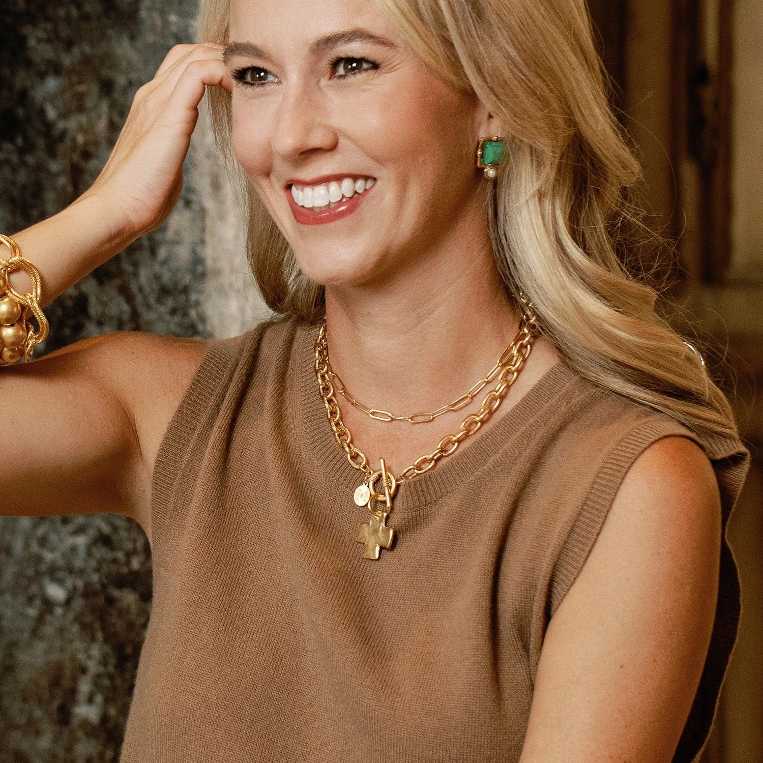Susan Shaw | Cross Toggle Necklace