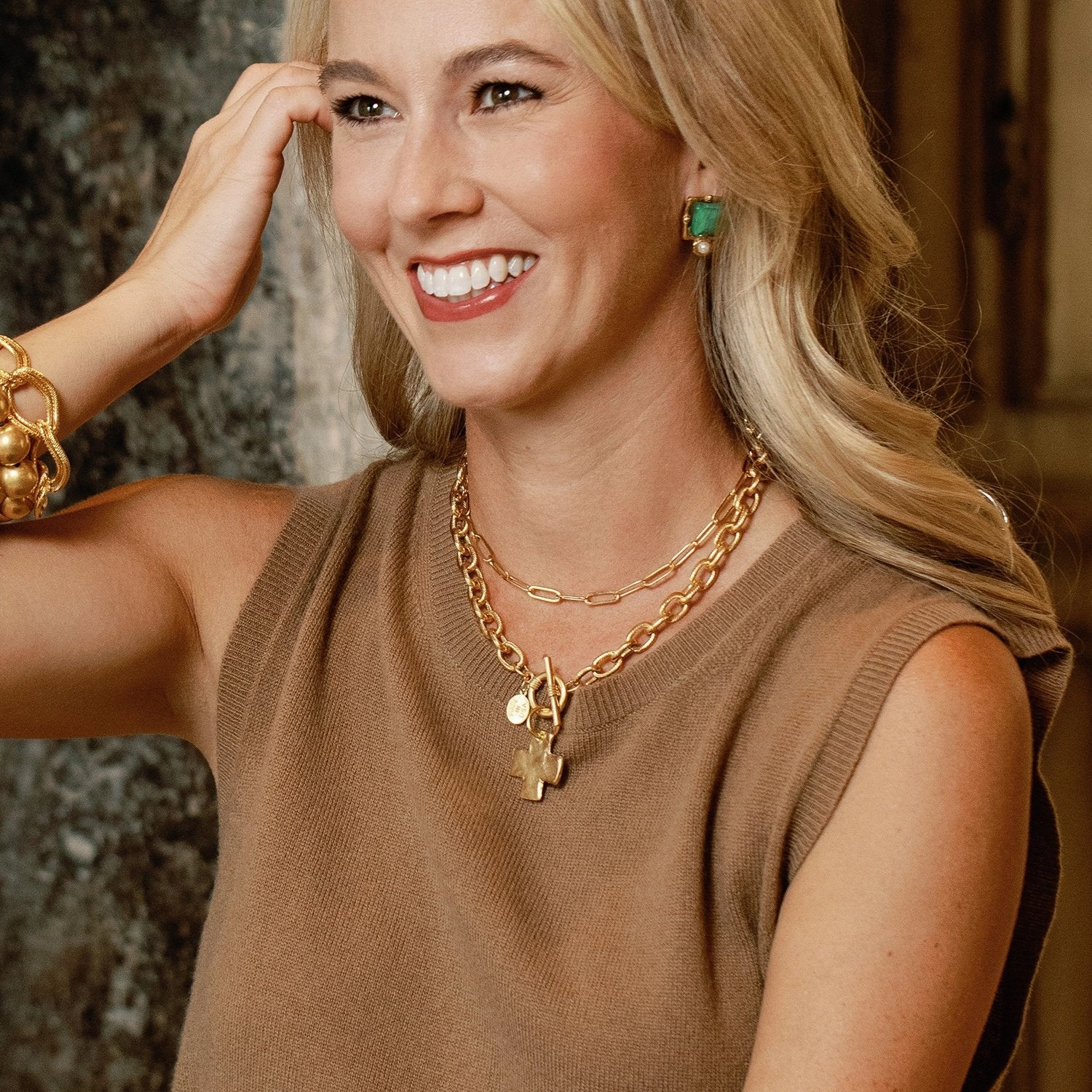 Susan Shaw | Cross Toggle Necklace