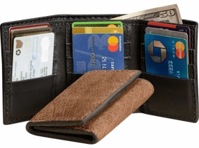 Tan Hippopotamus Trifold Wallet