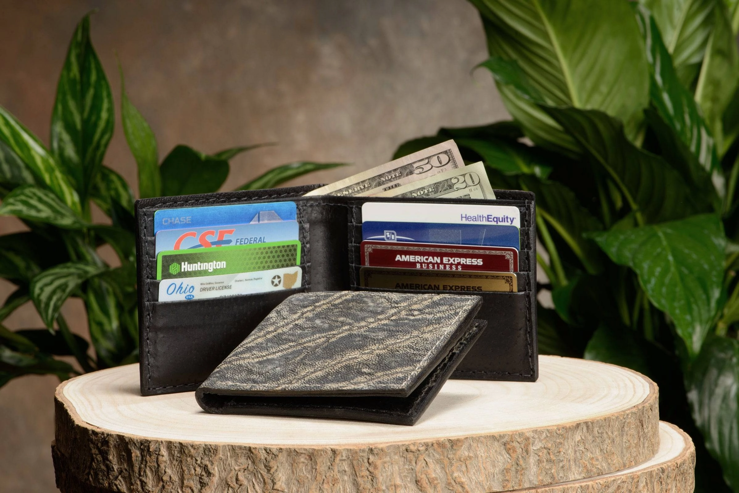 Tree Bark Elephant Bifold Wallet