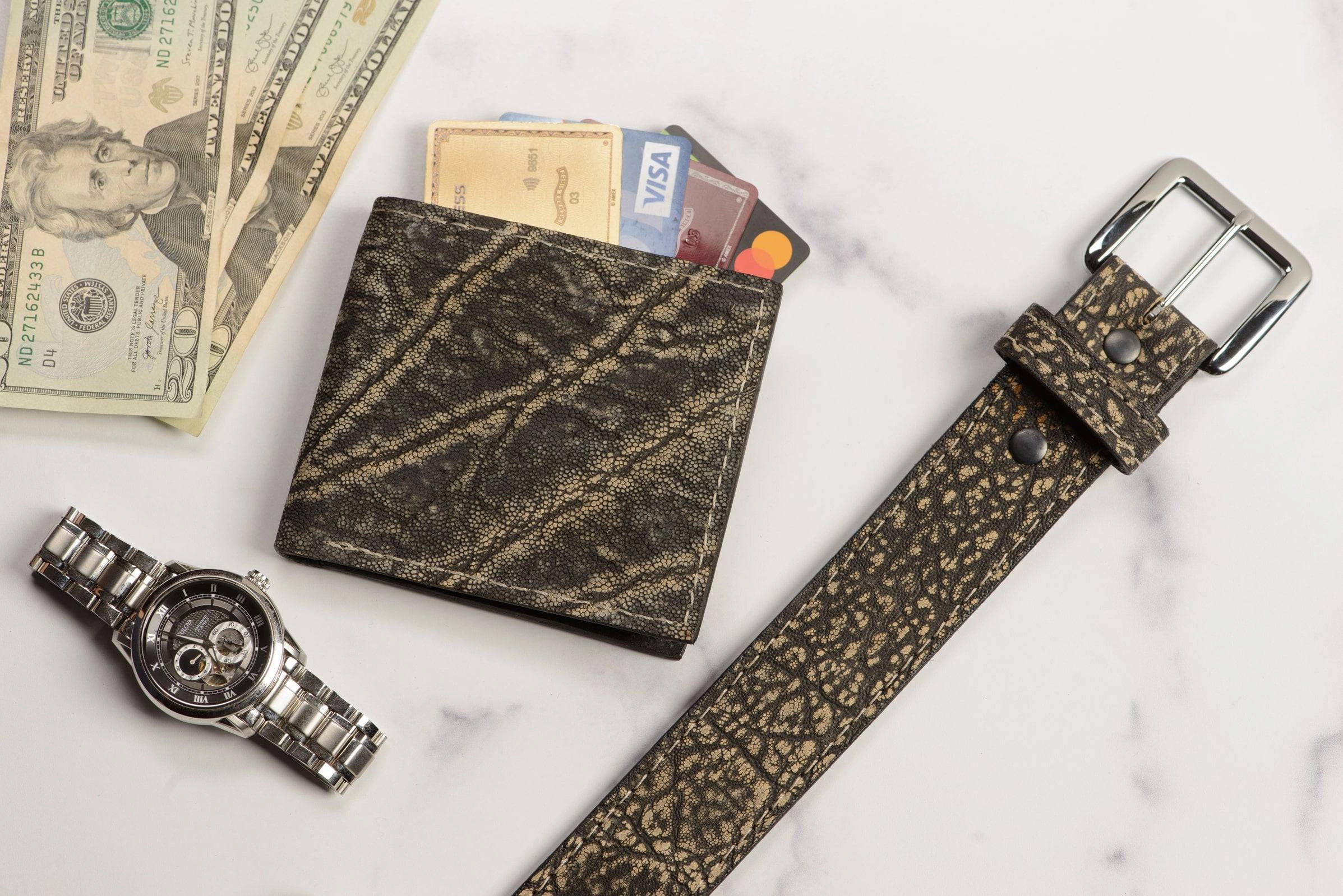 Tree Bark Elephant Bifold Wallet
