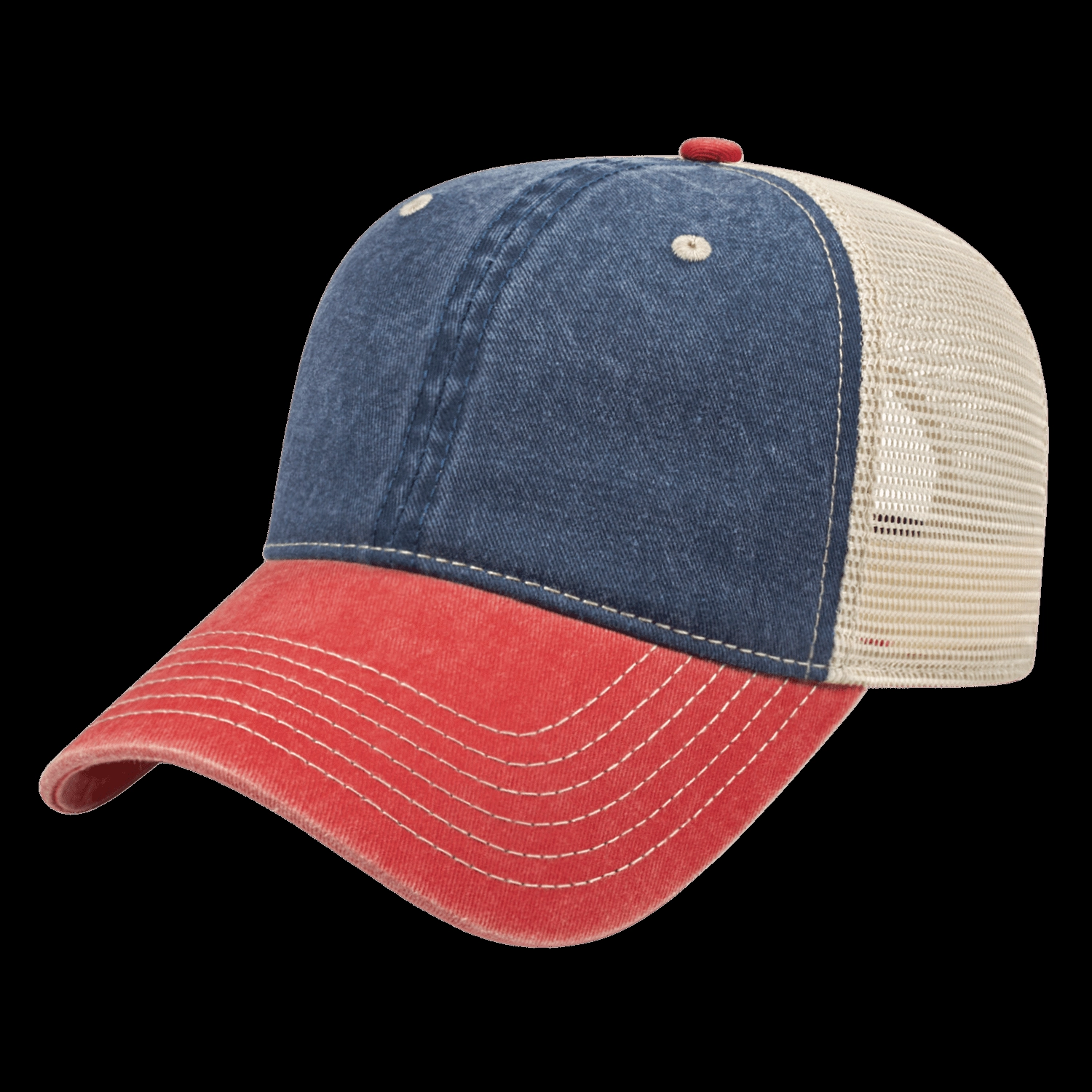 Washed Pigment Dyed with Washed Trucker Mesh Cap