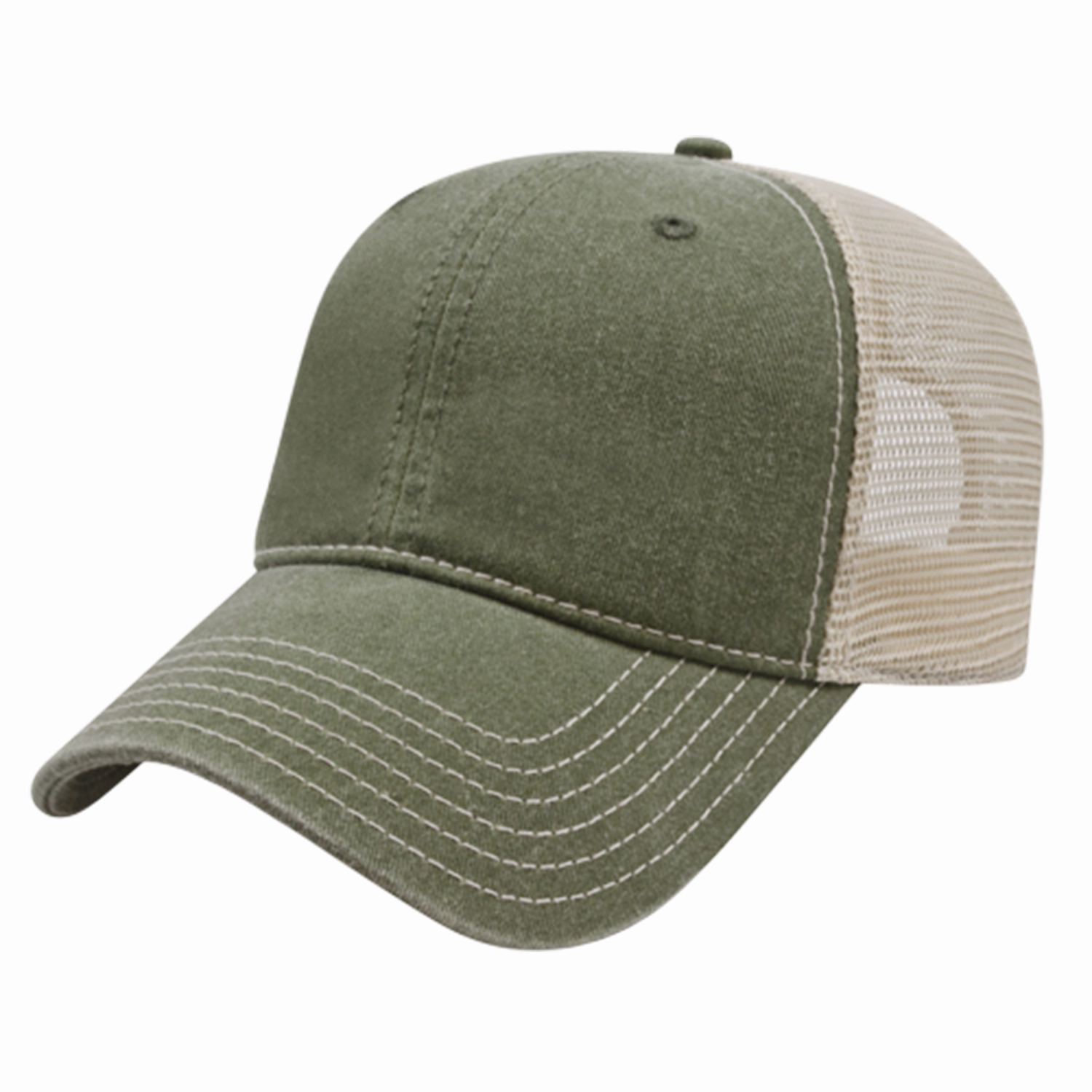 Washed Pigment Dyed with Washed Trucker Mesh Cap