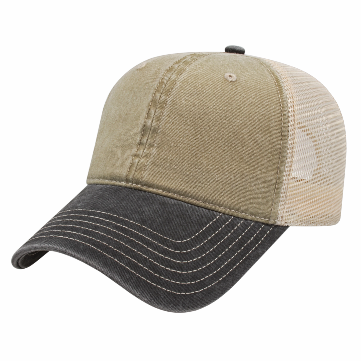 Washed Pigment Dyed with Washed Trucker Mesh Cap