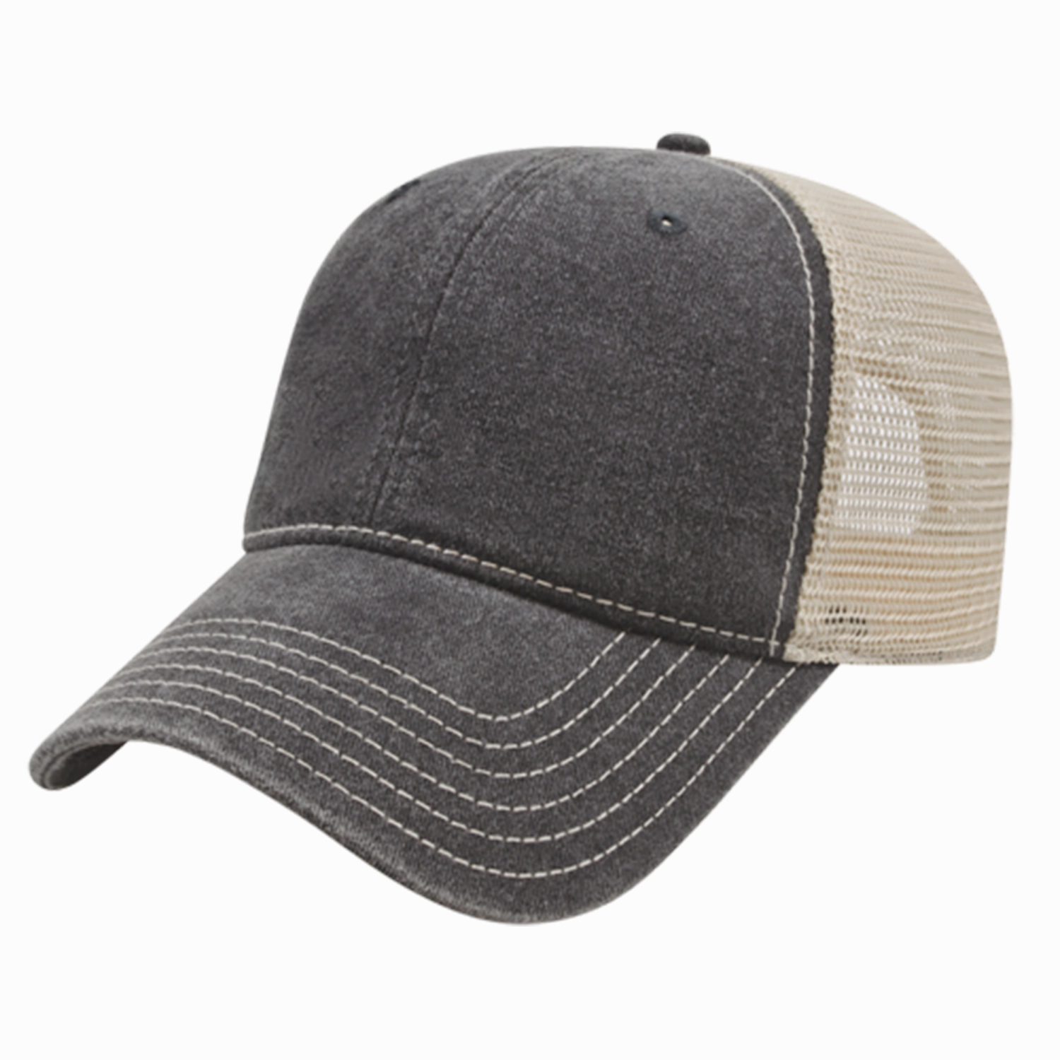 Washed Pigment Dyed with Washed Trucker Mesh Cap