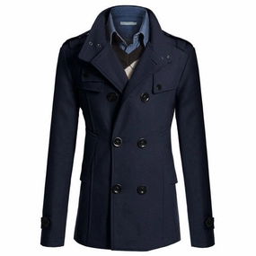 West Louis™ Gentlemen Wool Style Peacoat